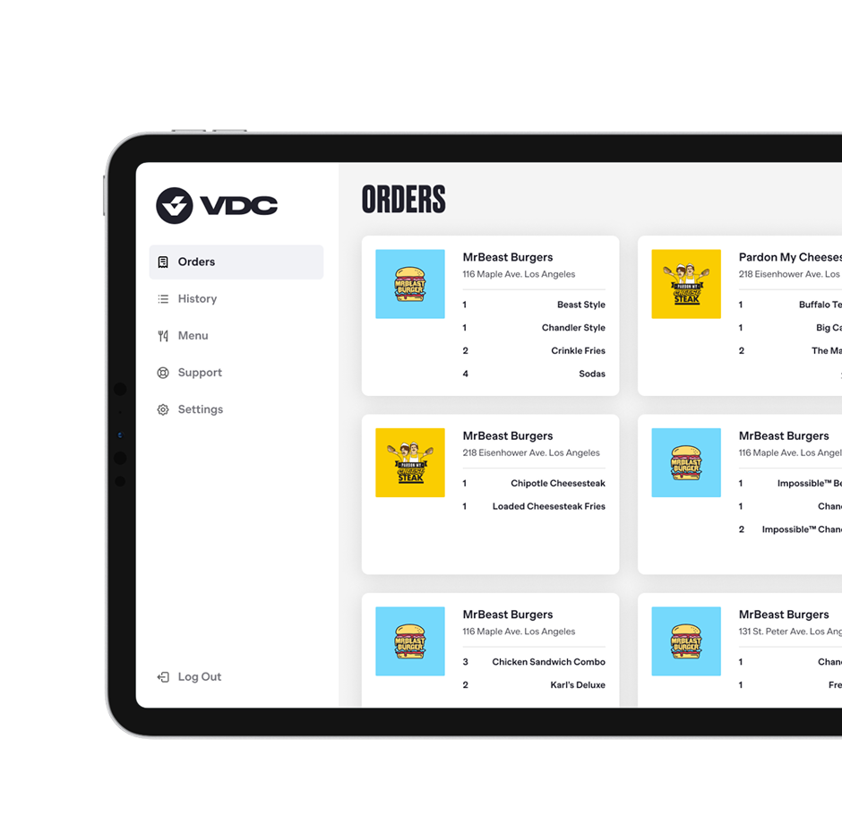 A tablet with VDC's software